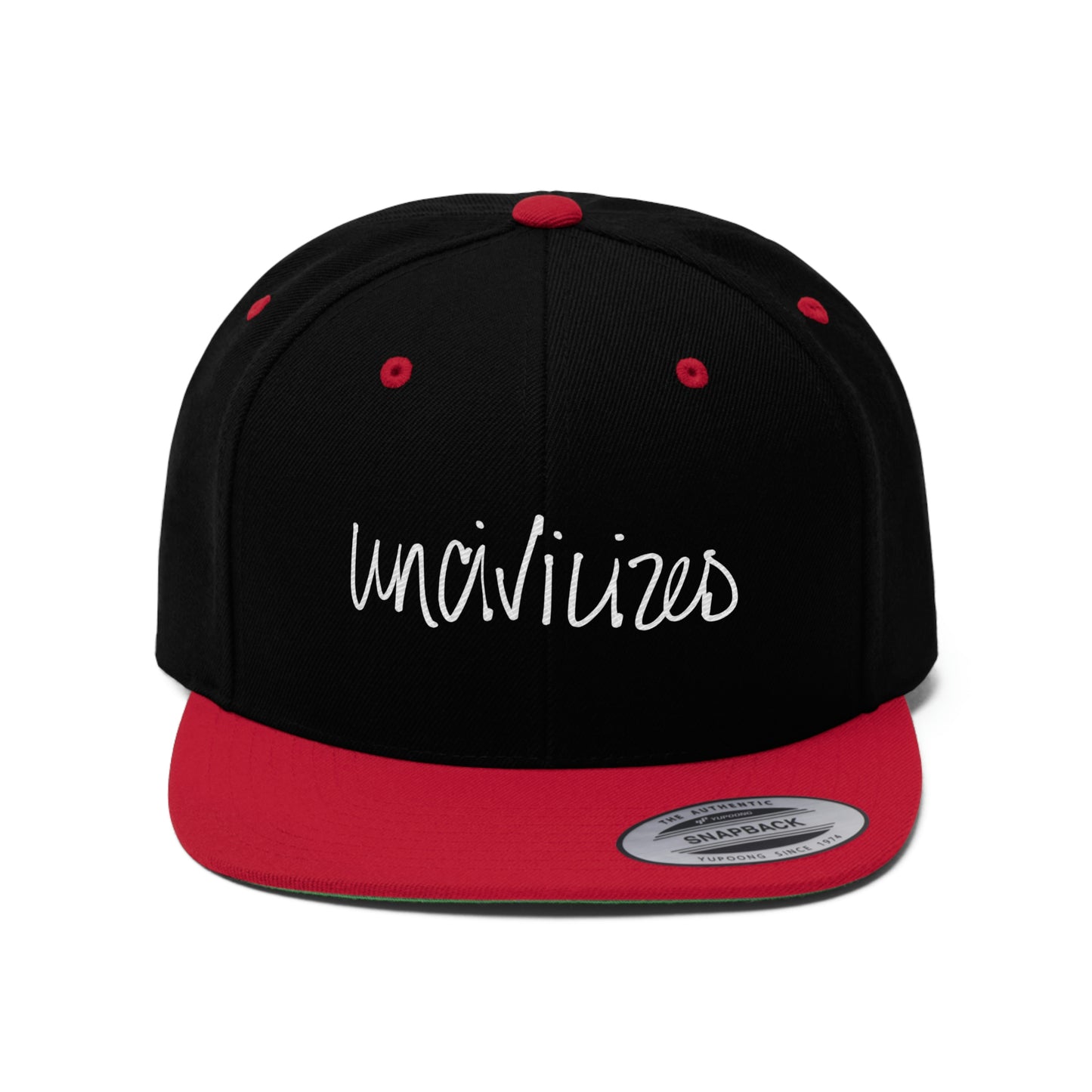 Handwritten "UNCIVILIZED" Unisex Flat Bill Hat