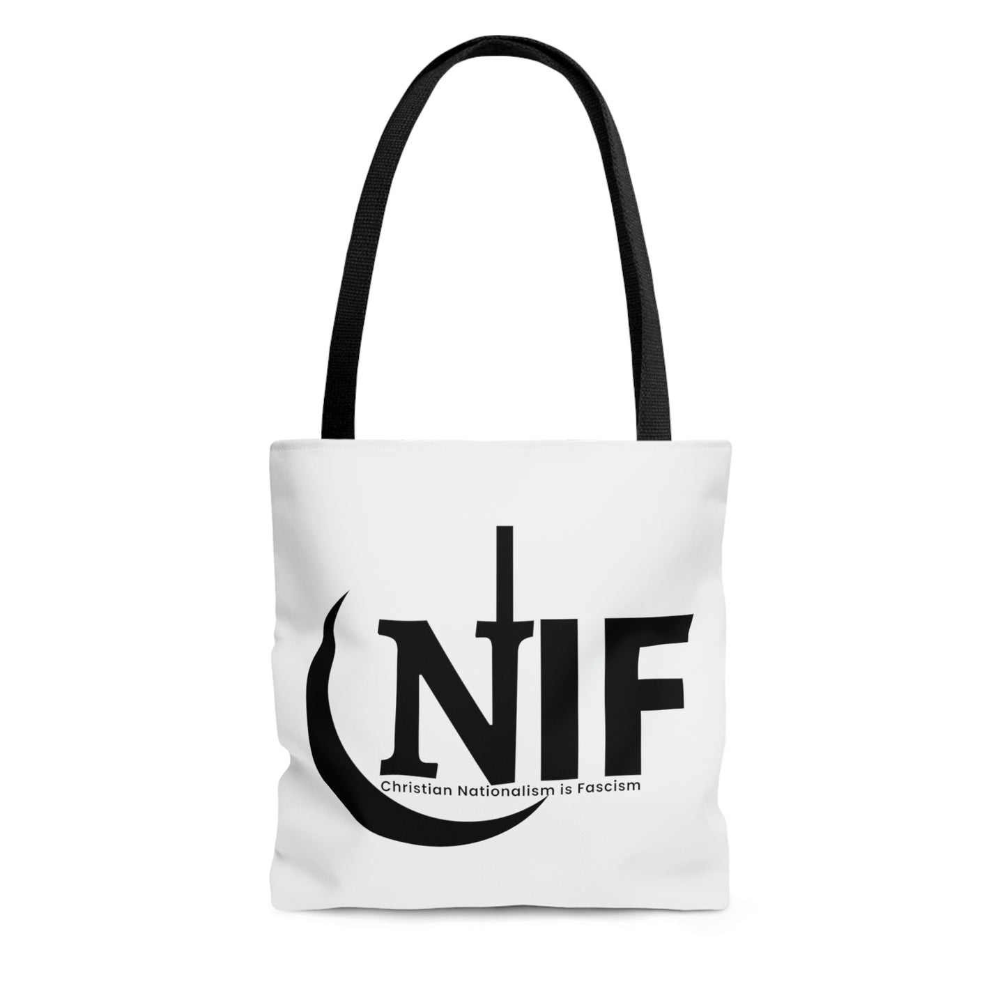 CNIF Christian Nationalism is Fascism AOP Tote Bag in 3 sizes