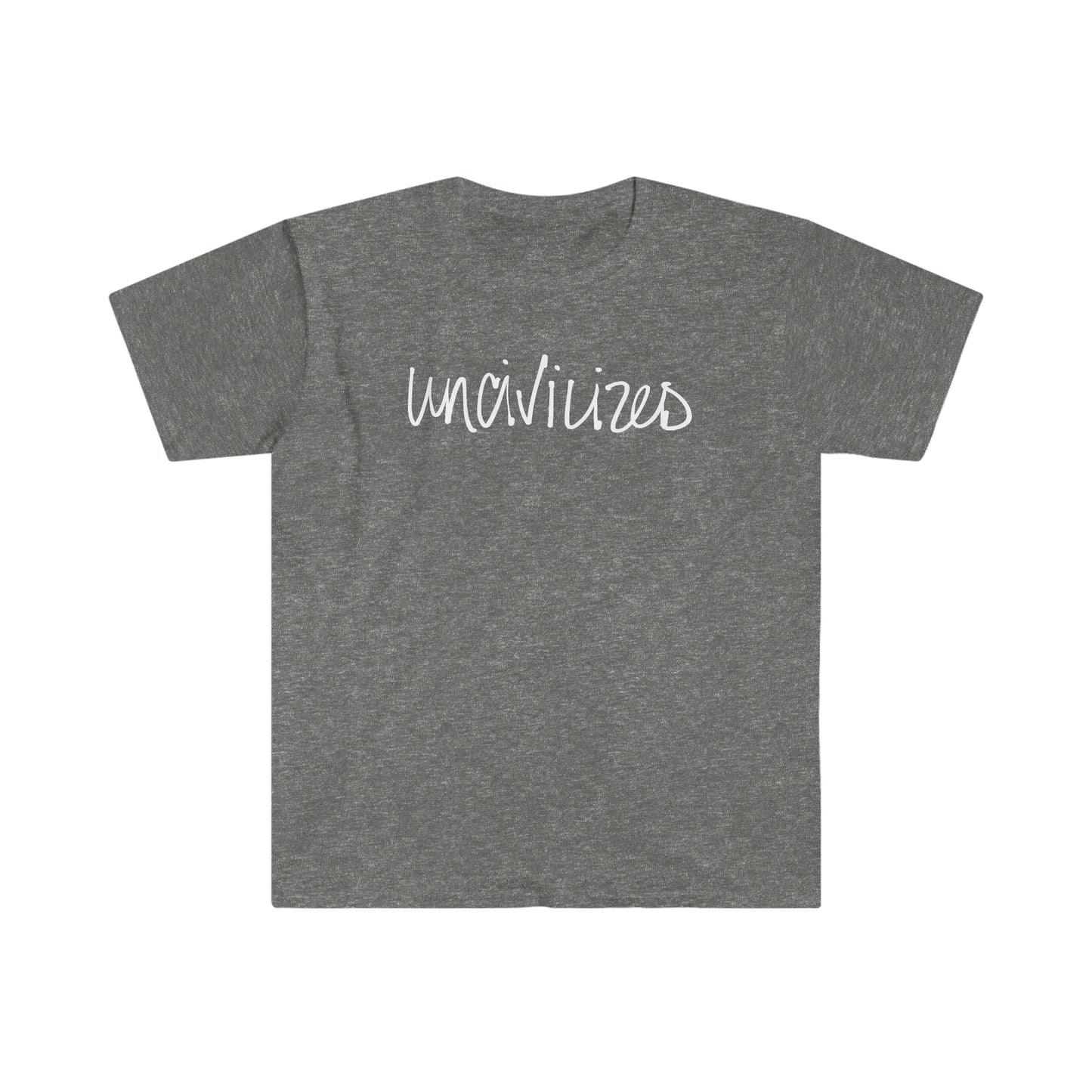 Handwritten "UNCIVILIZED" Unisex Softstyle T-Shirt [white font]