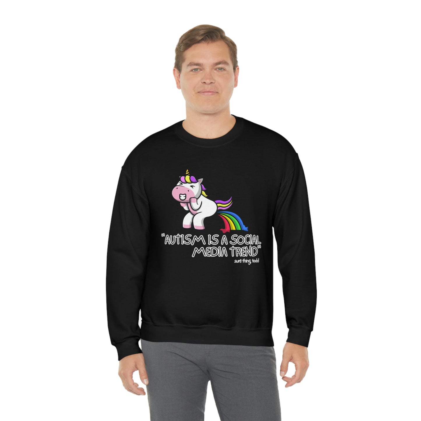 "Autism is a Social Media Trend" Unisex Heavy Blend™ Crewneck Sweatshirt