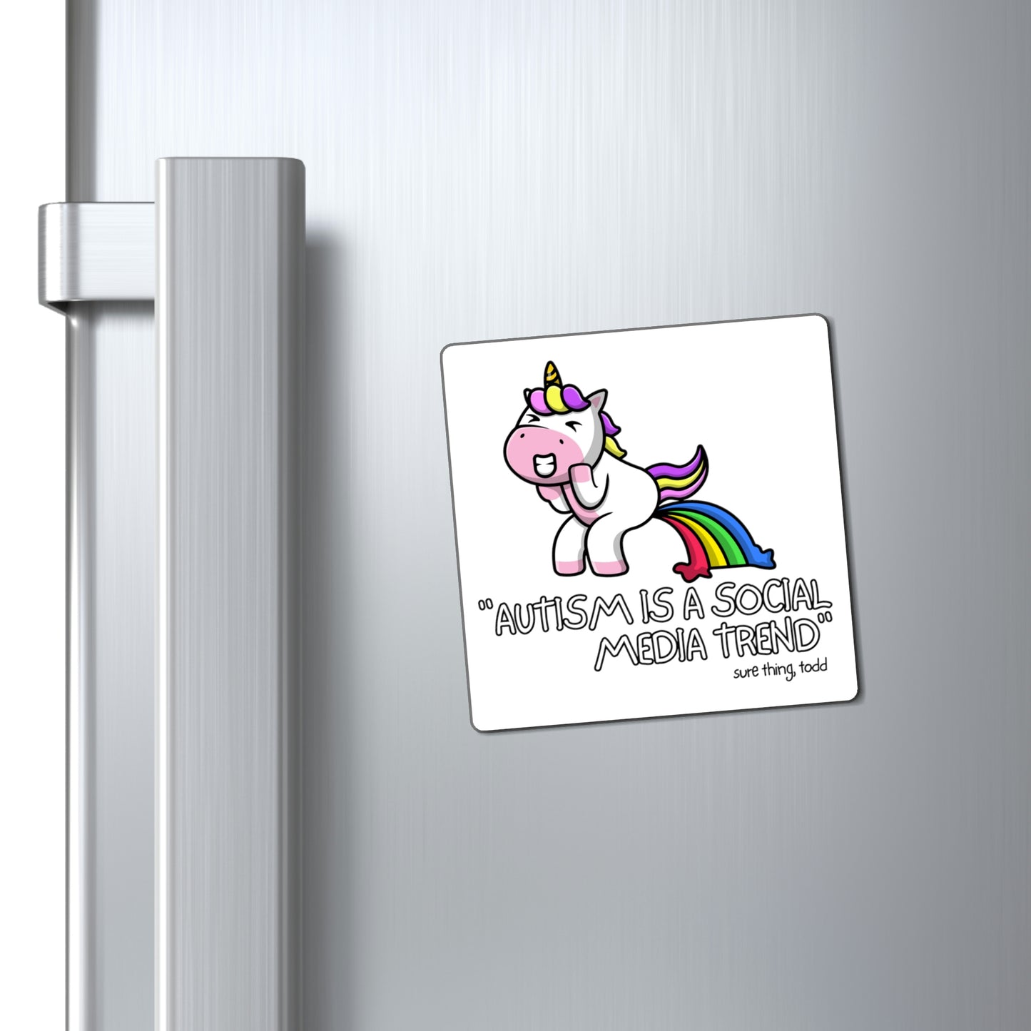 "Autism is a Social Media Trend" Square Magnets
