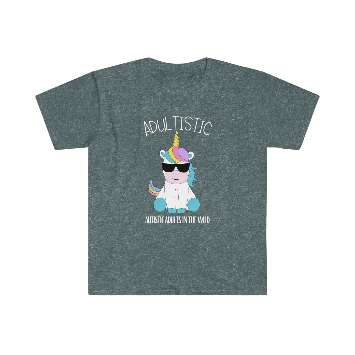 "Autistic Adults In The Wild" Shady Unicorn Unisex Softstyle T-Shirt