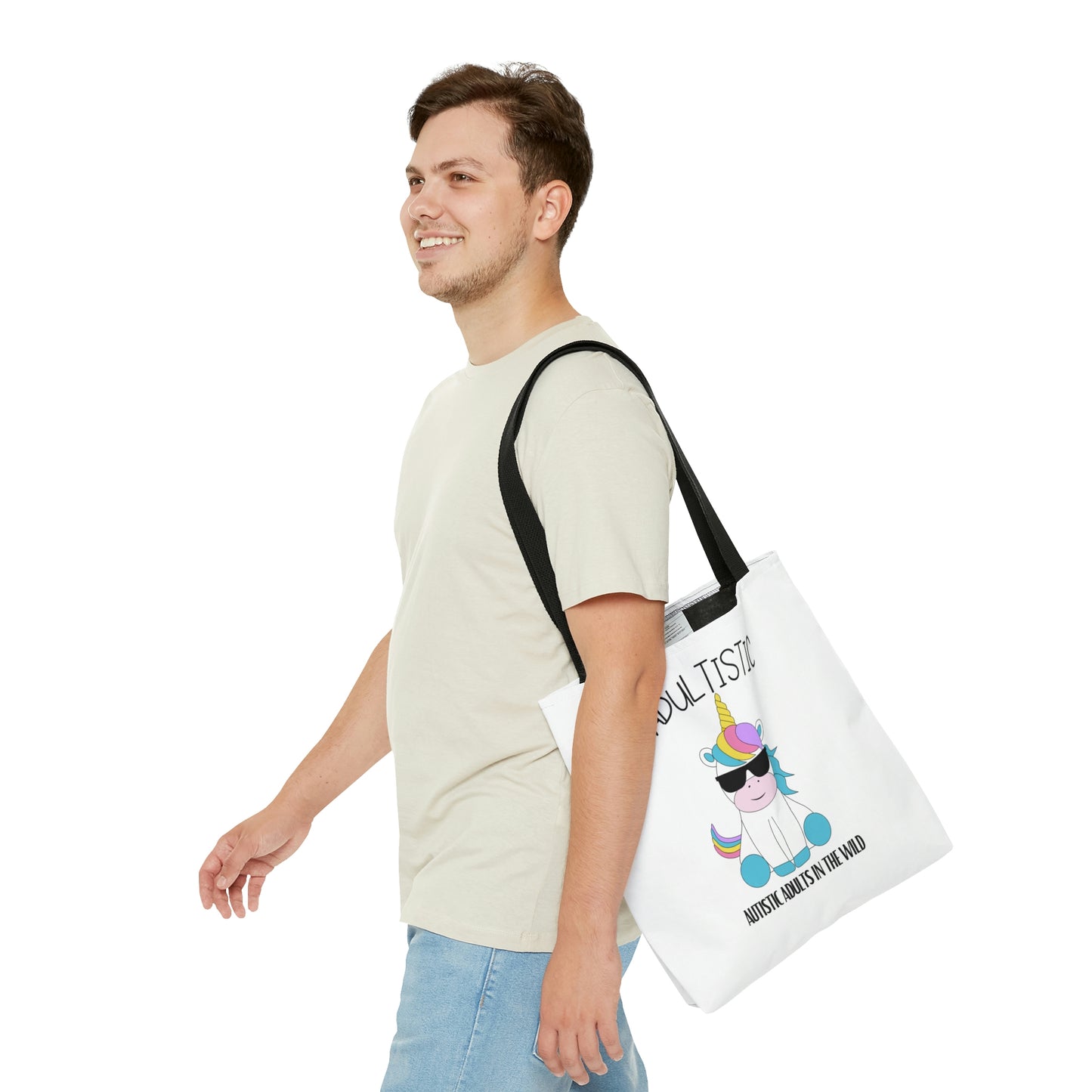 "Autistic Adults In The Wild" Shady Unicorn Tote Bag in 3 sizes