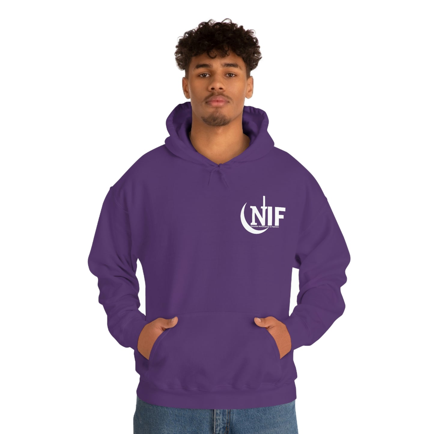 CNIF Christian Nationalism is Fascism (white font) Unisex Heavy Blend™ Hooded Sweatshirt