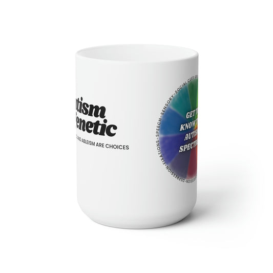 Get to Know Autism is Genetic Ceramic Mug 15oz