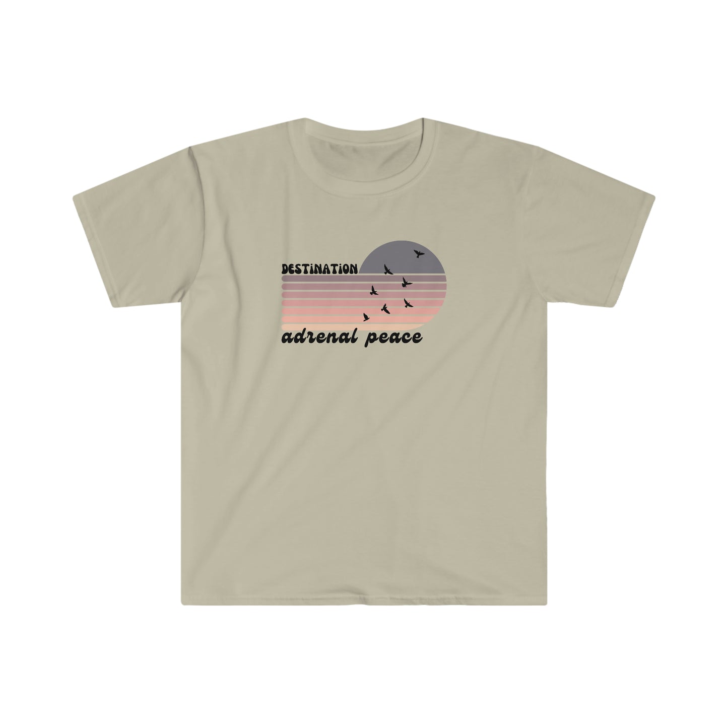 Destination: Adrenal Peace (purple gradient) Unisex Softstyle T-Shirt