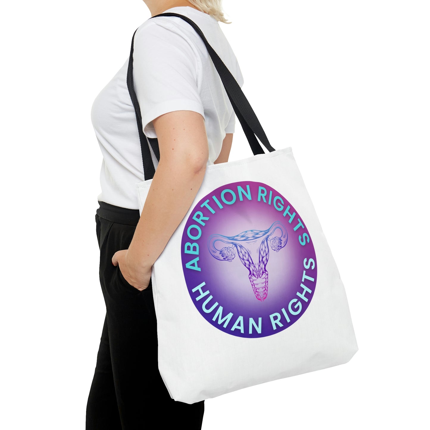 Abortion Rights are Human Rights AOP Tote Bag in 3 sizes