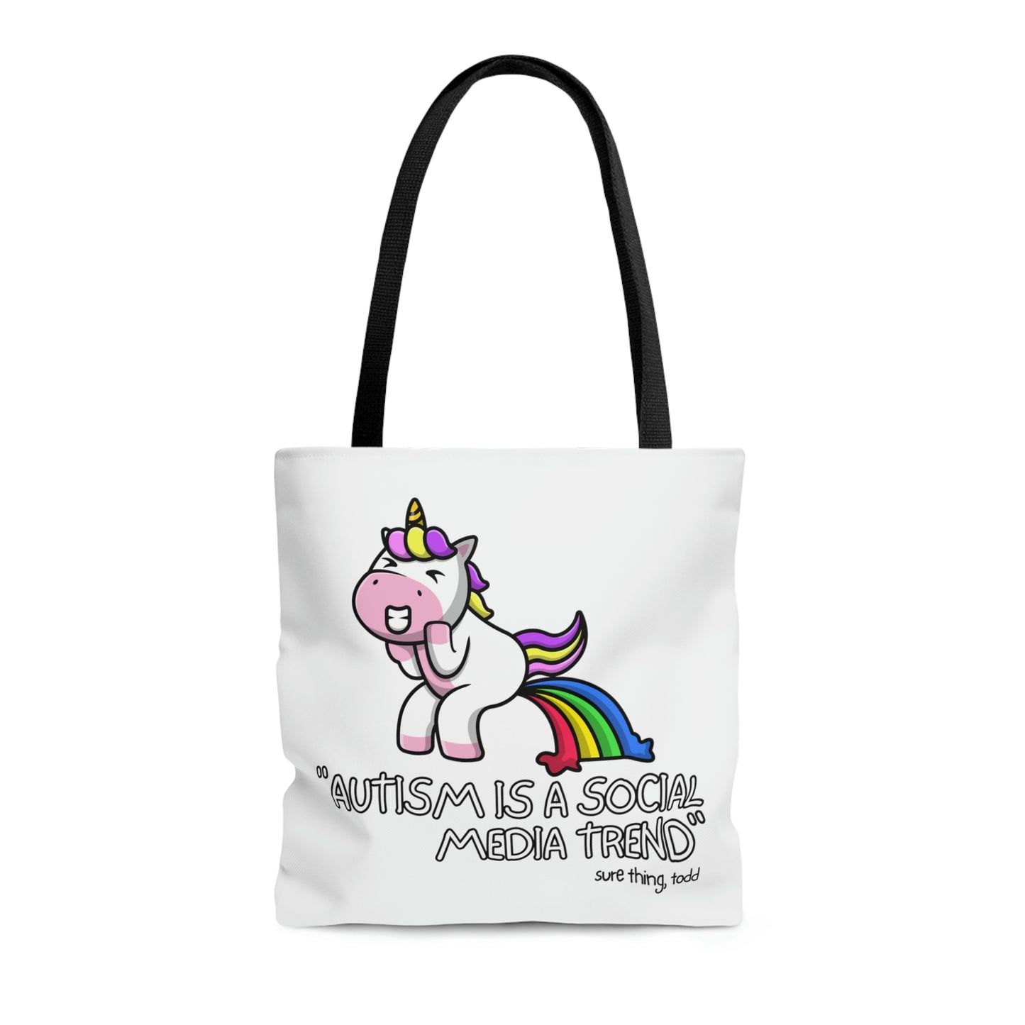 "Autism is a Social Media Trend" Tote Bag in 3 sizes