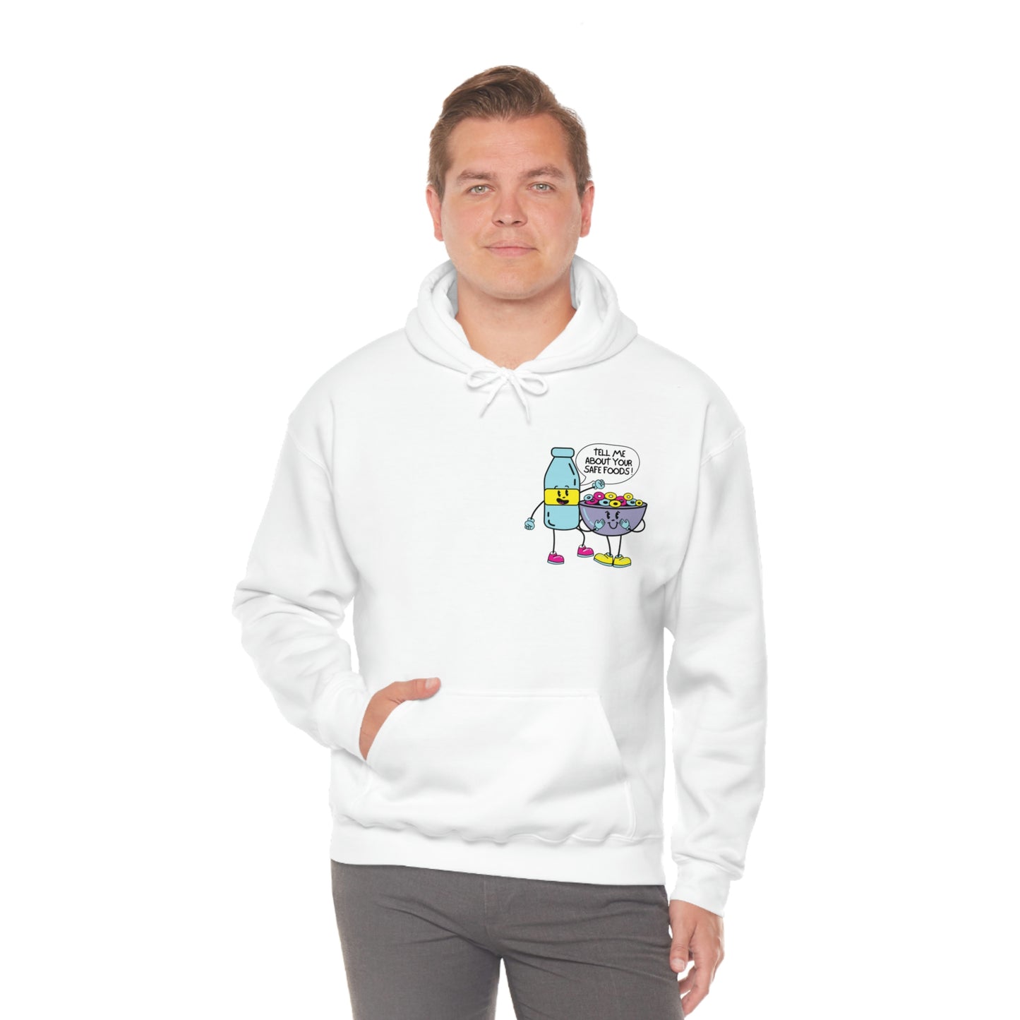 "Tell Me About Your Safe Foods!" Unisex Heavy Blend™ Hooded Sweatshirt