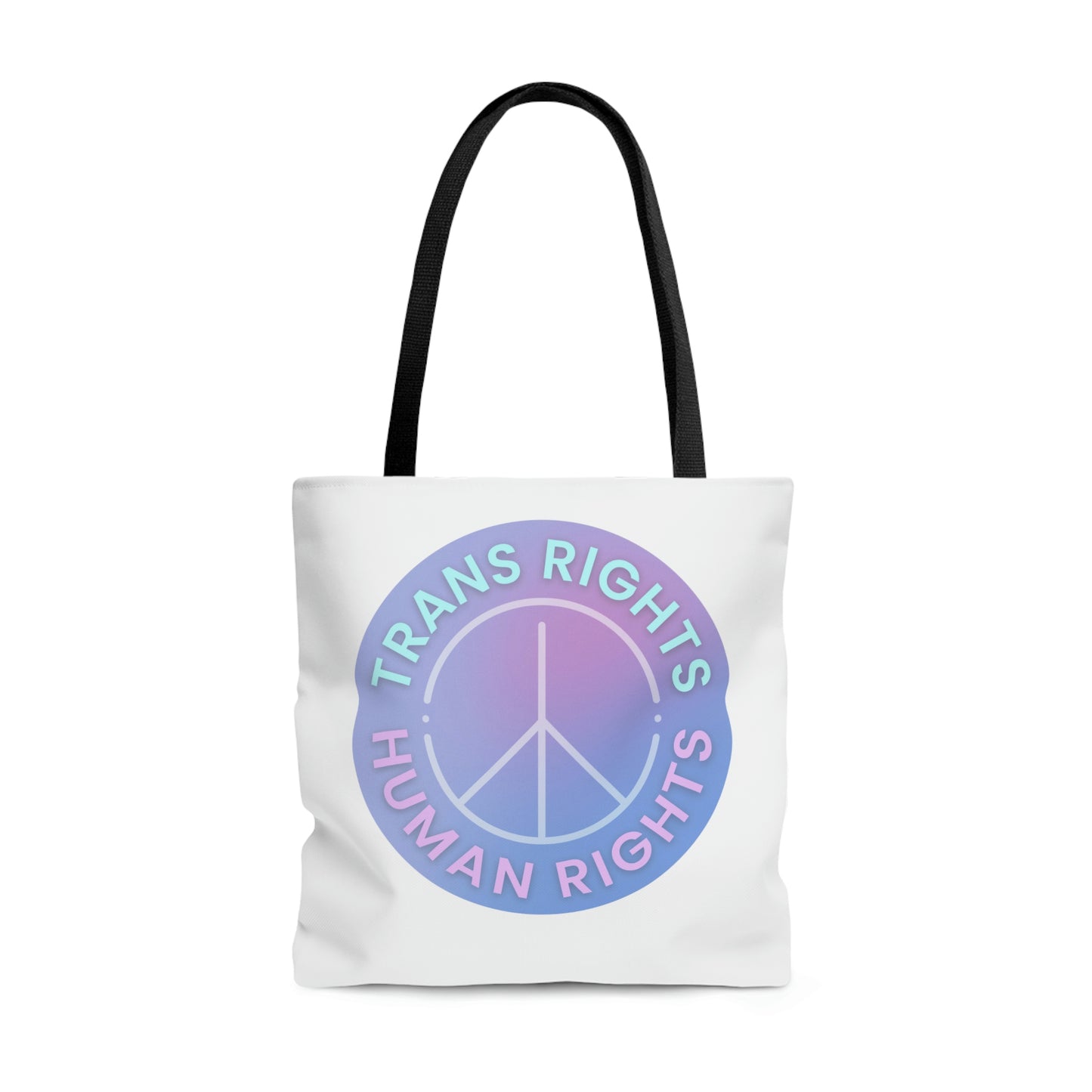 Trans Rights are Human Rights AOP Tote Bag in 3 sizes