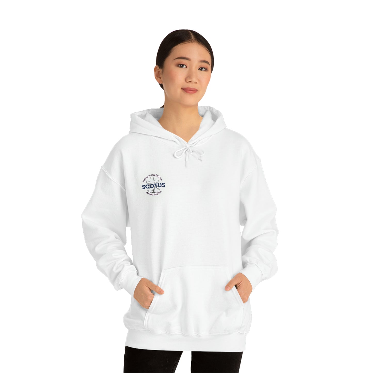 SCOTUS [Supreme Christians of the US] Unisex Heavy Blend™ Hooded Sweatshirt [white font]