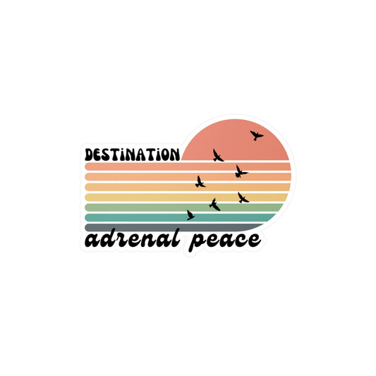 Destination: Adrenal Peace (retro rainbow) Kiss-Cut Vinyl Decals