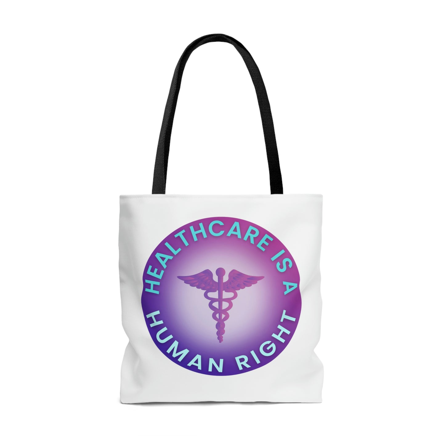 Healthcare is a Human Right AOP Tote Bag in 3 sizes
