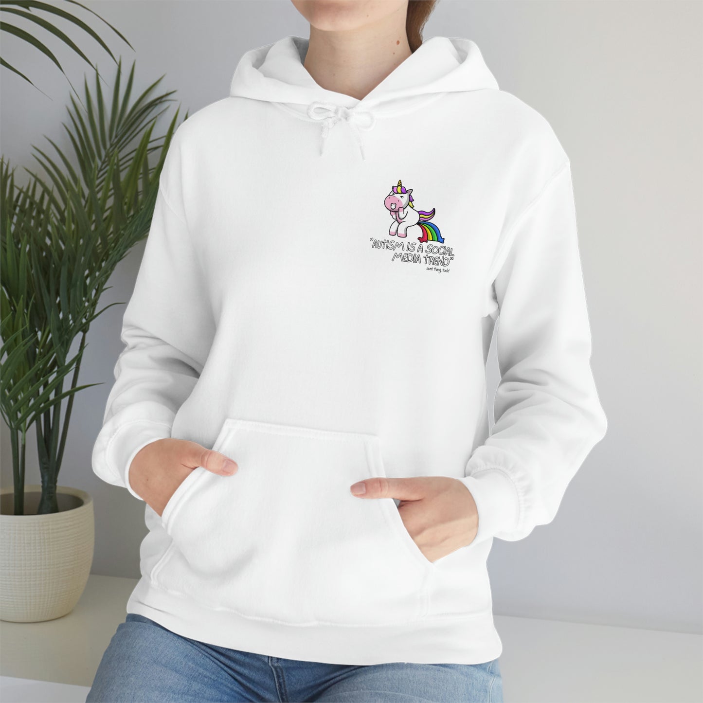 "Autism is a Social Media Trend" Unisex Heavy Blend™ Hooded Sweatshirt
