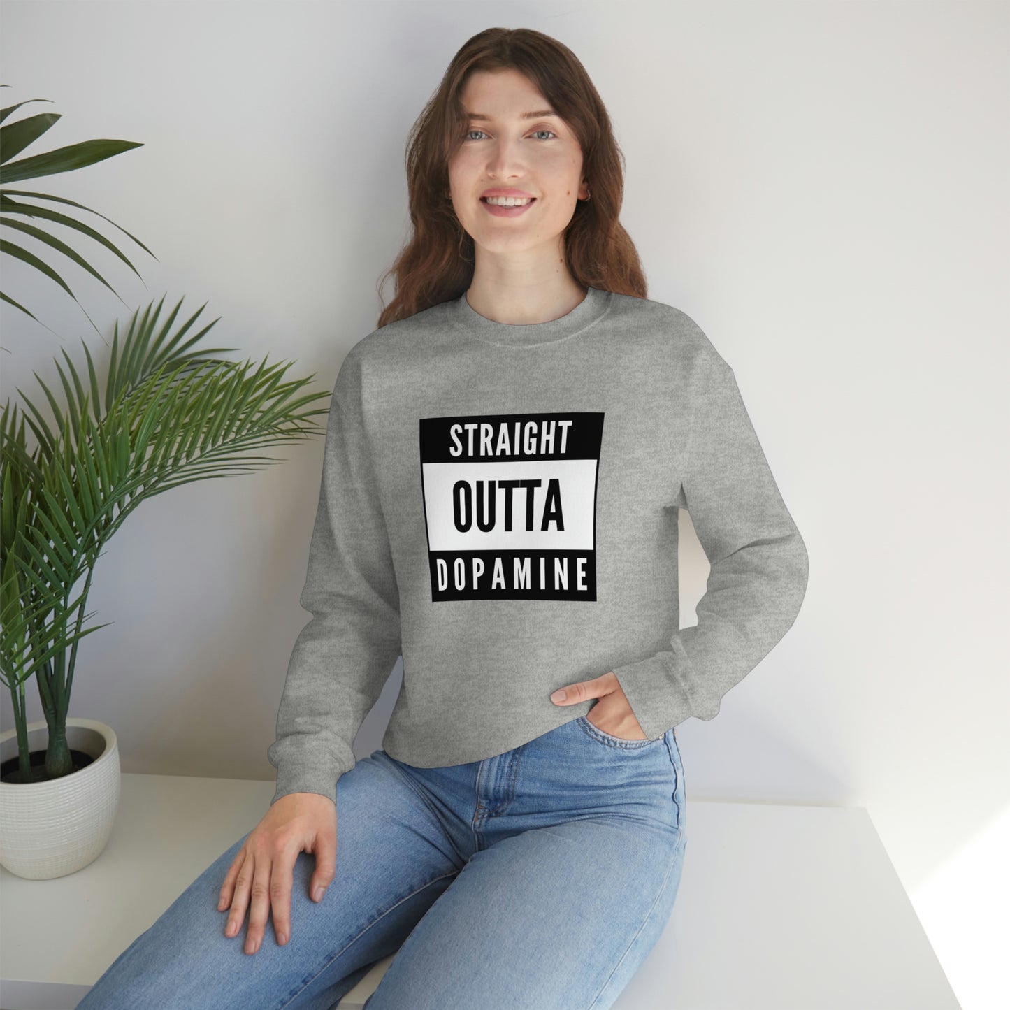 "Straight Outta Dopamine" Unisex Heavy Blend™ Crewneck Sweatshirt