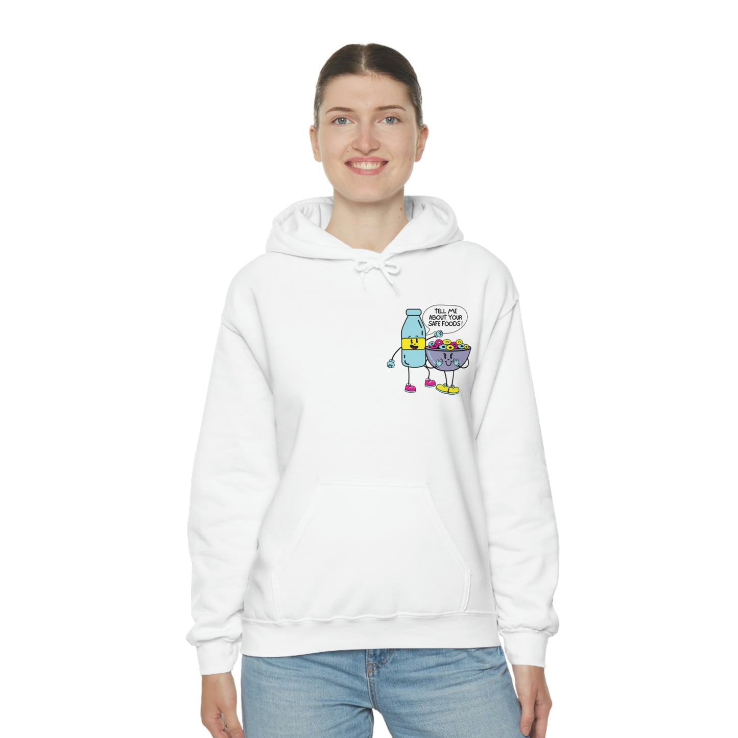 "Tell Me About Your Safe Foods!" Unisex Heavy Blend™ Hooded Sweatshirt