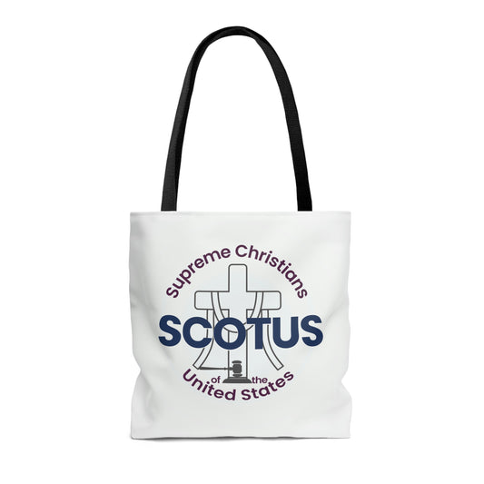 SCOTUS [Supreme Christians of the US] AOP Tote Bag in 3 sizes