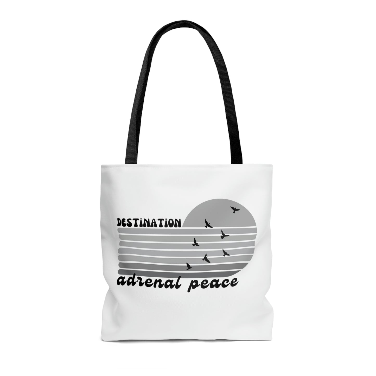 Destination: Adrenal Peace (grayscale) Tote Bag in 3 sizes