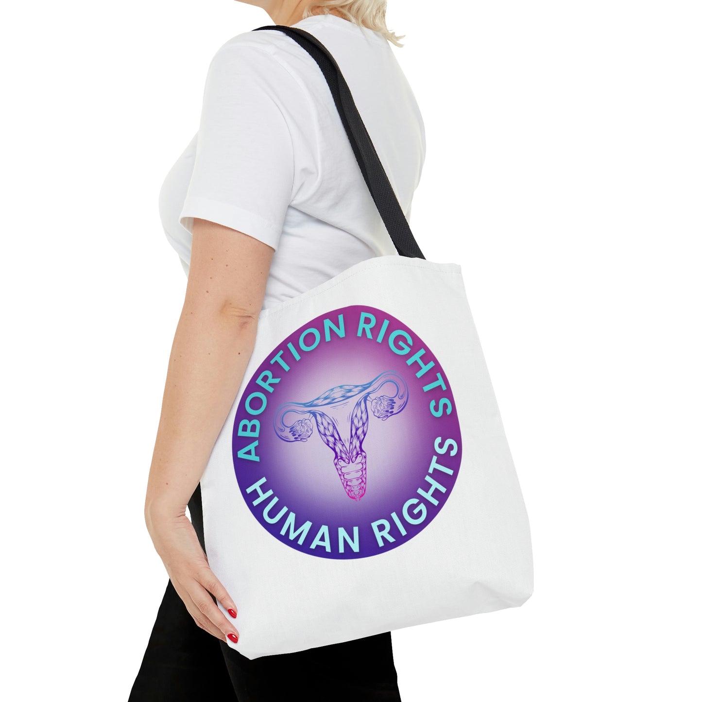 Abortion Rights are Human Rights AOP Tote Bag in 3 sizes