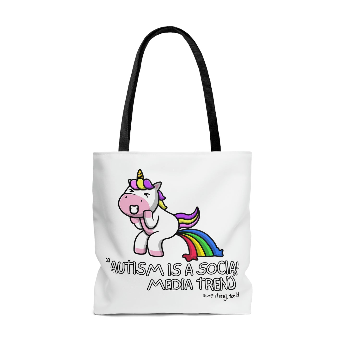 "Autism is a Social Media Trend" Tote Bag in 3 sizes