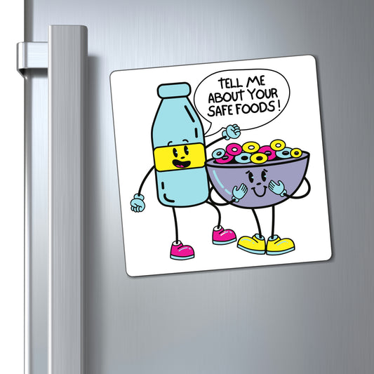 "Tell Me About Your Safe Foods!" Square Magnets