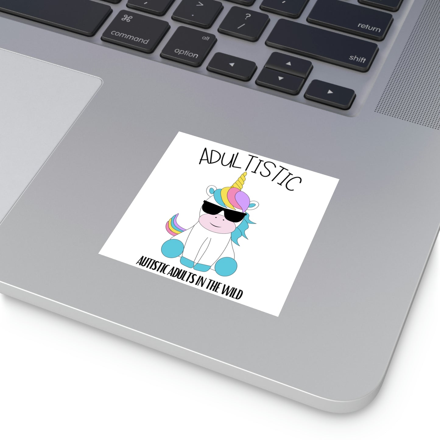 "Autistic Adults In The Wild" Shady Unicorn Square Stickers [Indoor\Outdoor]