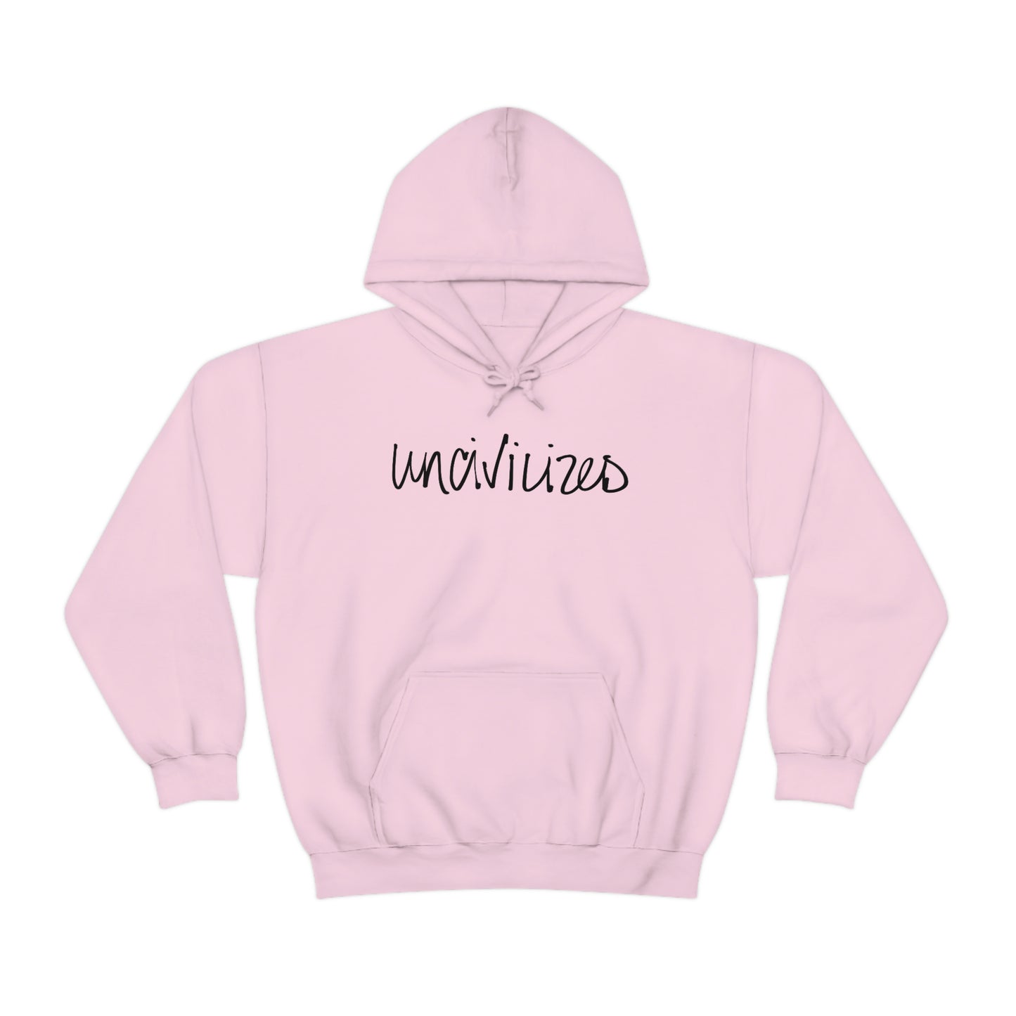 Handwritten "UNCIVILIZED" Unisex Heavy Blend™ Hooded Sweatshirt [black font]